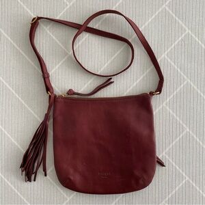 MARGOT NY Genuine Leather Large Crossbody Remy Hobo Brown Bag